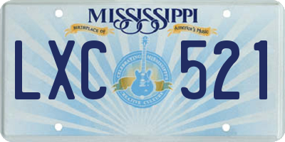 MS license plate LXC521
