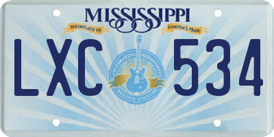 MS license plate LXC534