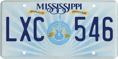 MS license plate LXC546