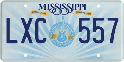 MS license plate LXC557
