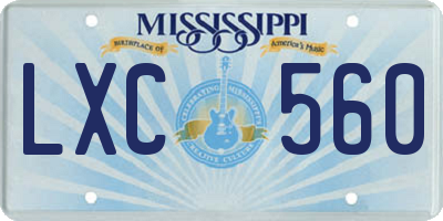 MS license plate LXC560