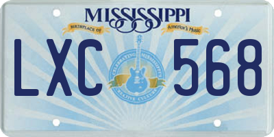 MS license plate LXC568