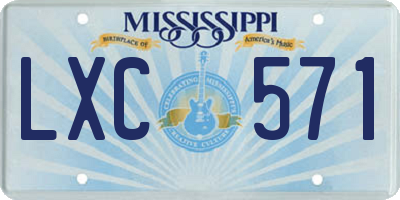 MS license plate LXC571