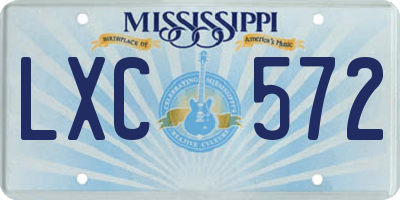 MS license plate LXC572