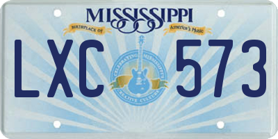 MS license plate LXC573