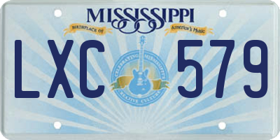MS license plate LXC579