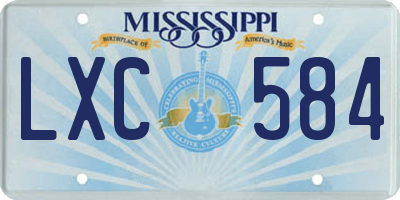 MS license plate LXC584