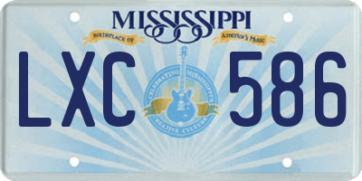 MS license plate LXC586