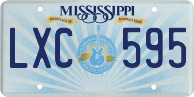 MS license plate LXC595