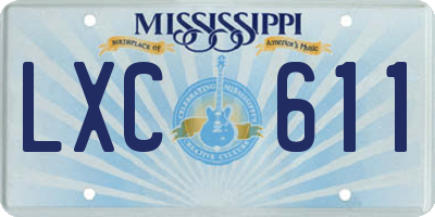 MS license plate LXC611