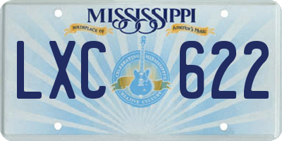 MS license plate LXC622