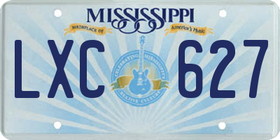 MS license plate LXC627