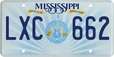 MS license plate LXC662