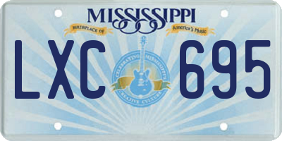 MS license plate LXC695
