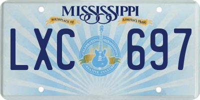 MS license plate LXC697