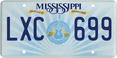 MS license plate LXC699
