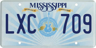 MS license plate LXC709