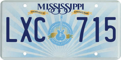 MS license plate LXC715