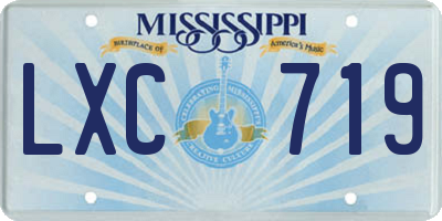 MS license plate LXC719
