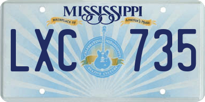 MS license plate LXC735
