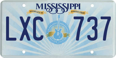 MS license plate LXC737