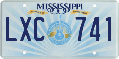 MS license plate LXC741