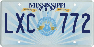 MS license plate LXC772