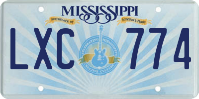 MS license plate LXC774
