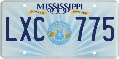 MS license plate LXC775