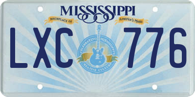 MS license plate LXC776