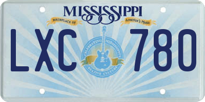 MS license plate LXC780