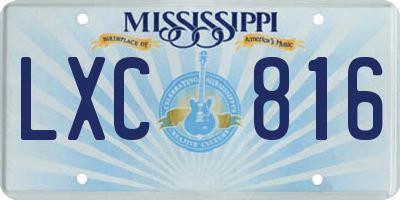 MS license plate LXC816