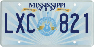 MS license plate LXC821
