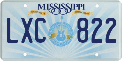 MS license plate LXC822
