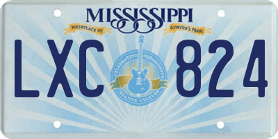 MS license plate LXC824