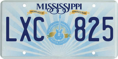 MS license plate LXC825