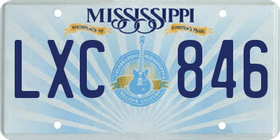 MS license plate LXC846