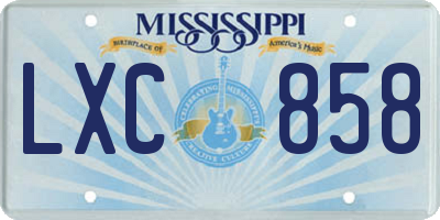 MS license plate LXC858