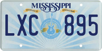 MS license plate LXC895