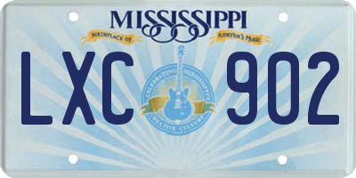 MS license plate LXC902