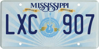 MS license plate LXC907