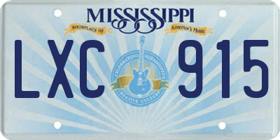 MS license plate LXC915