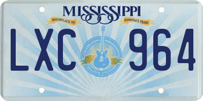 MS license plate LXC964