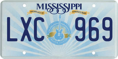 MS license plate LXC969