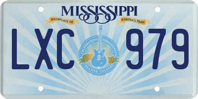 MS license plate LXC979