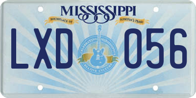 MS license plate LXD056