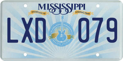 MS license plate LXD079