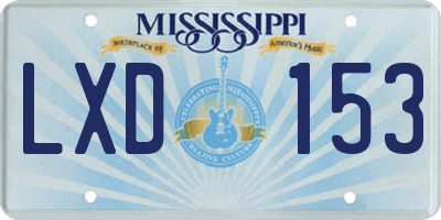 MS license plate LXD153
