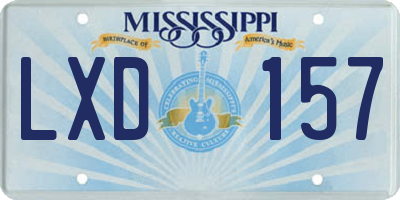 MS license plate LXD157