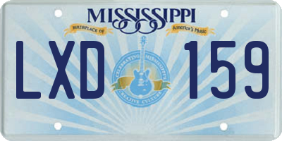 MS license plate LXD159